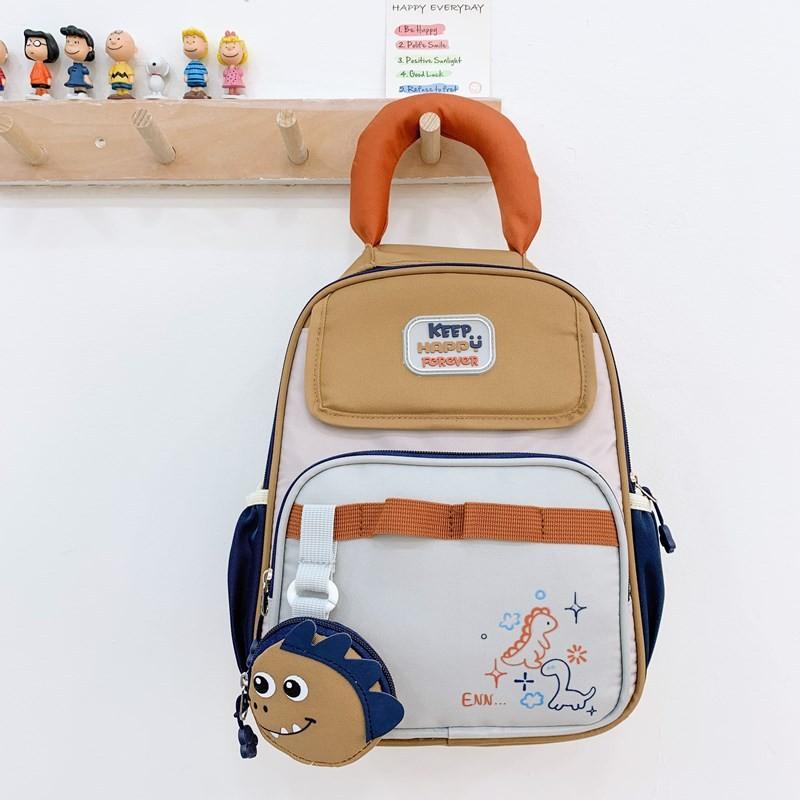 Blocked Color Backpack Kindergarten Backpack Casual Kids Lightweight Schoolbag