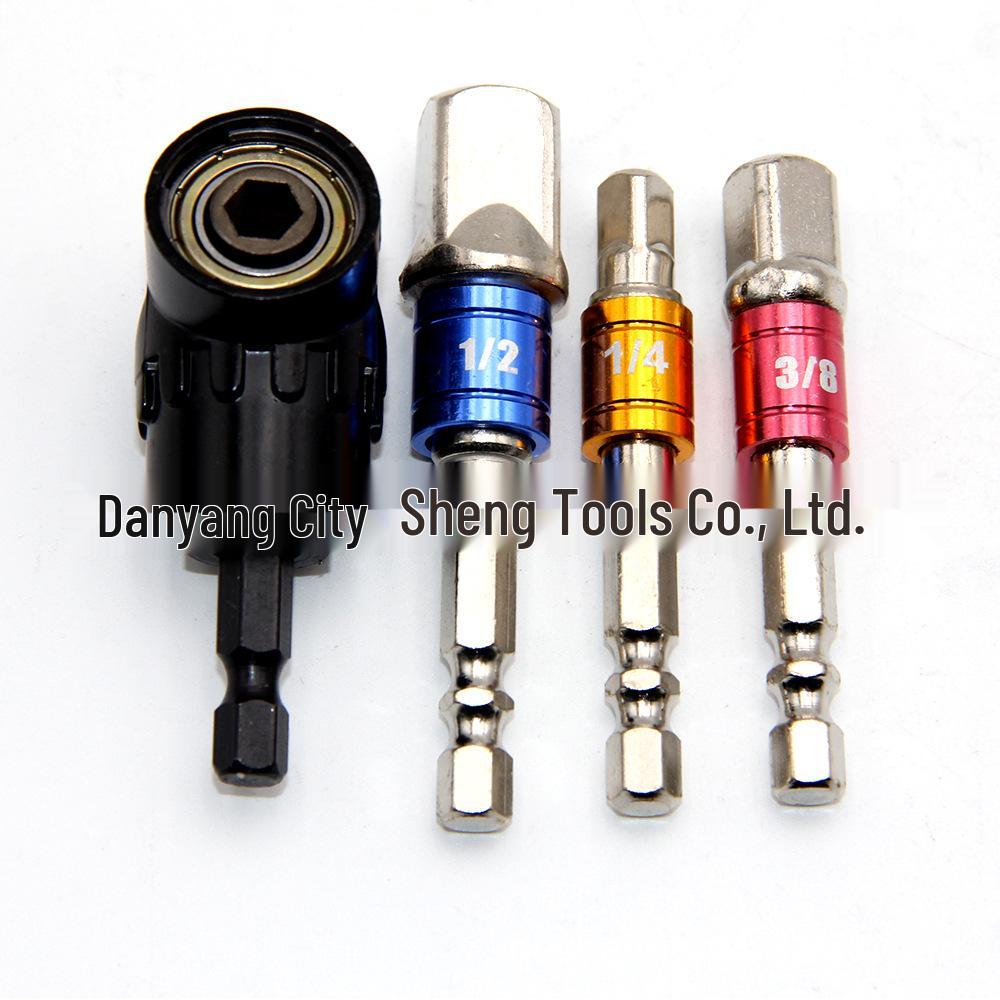 3-Piece Hex Socket Impact Wrench Adapter Set (1/2", 3/8", 1/4") for Electric Screwdriver