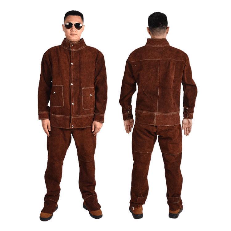 Svařovací bunda z hovězí kůže proti popálení: Ochranné pracovní oděvy z kůže a bavlny