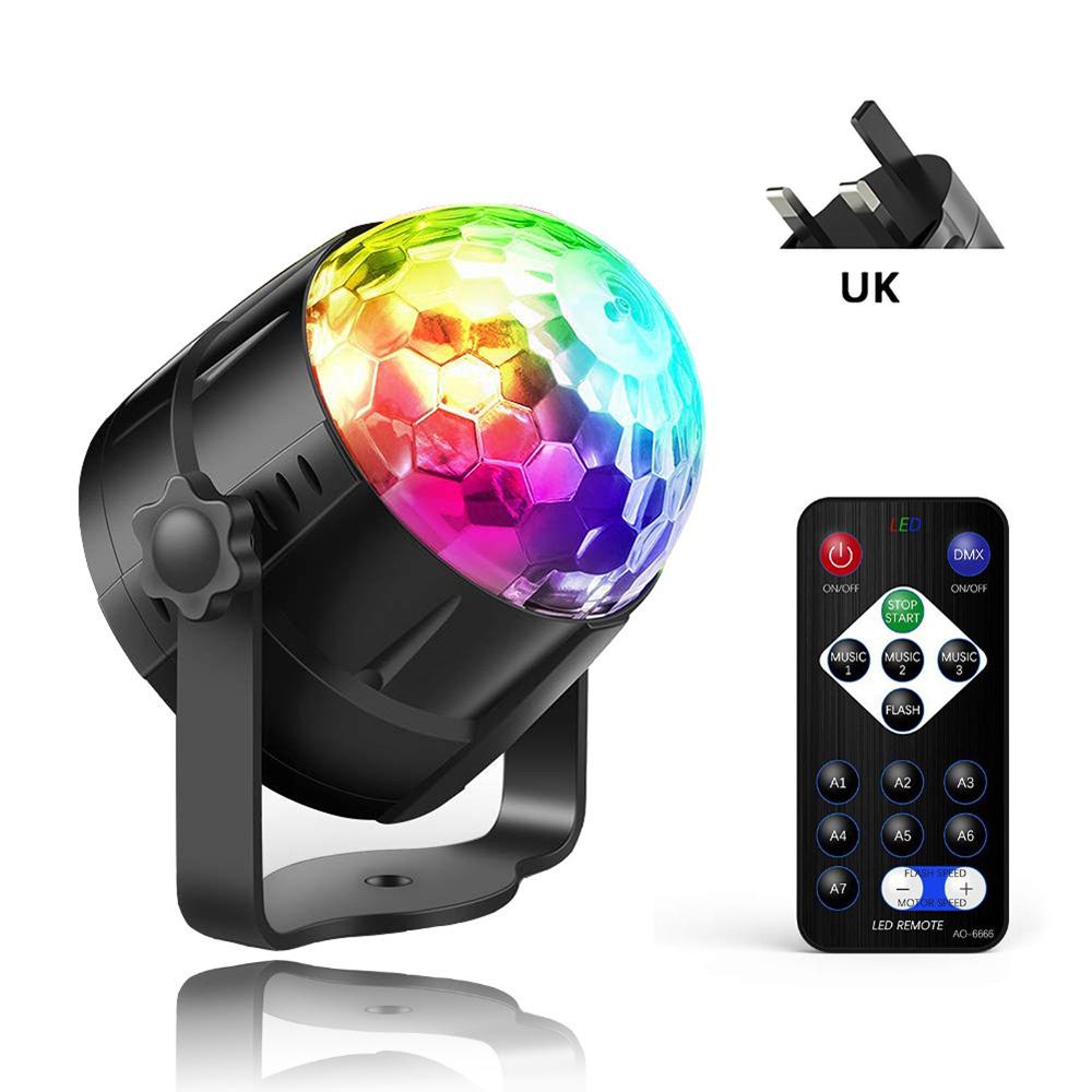 LED Stage Disco Light Rotating DJ Ball Strobe Remote Sound Control Magic Dance Car RGB Christmas Gift Party Club Laser Show Lamp