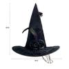 Black Spider Halloween Witch Hat With Black Veil Flower Feather Comfort Witch Costume Accessories Knit Pleated Wizard Hat