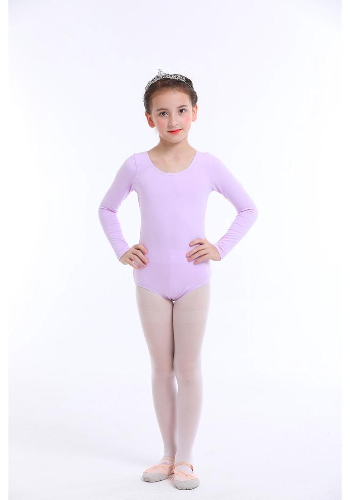 Children's Spring/Summer Long Sleeve Cotton Ballet Leotard Two-Piece Set