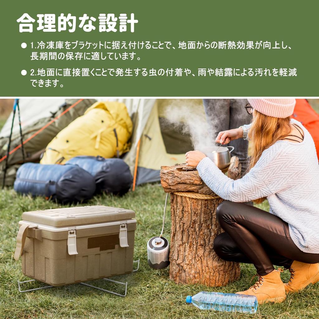 T Tooyful Foldable Cooler Stand Ice Box Holder Universal Portable Cooler Holder Stainless Steel Cooler Box Stand Water Stand Luggage Rack Easy Setup