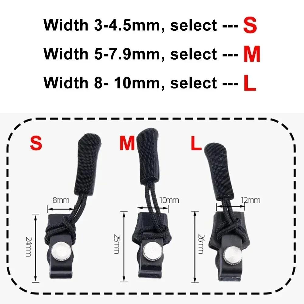 

Zipper Repair Tool Universal Replacement Metal Zipper Accessories Backpack Jacket Clothes Tool Free Removable Zipper Head S чёрный