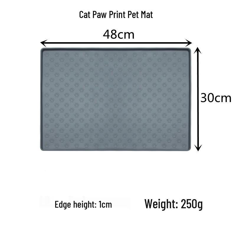 Large Non-Slip Silicone Pet Feeding Mat - Easy to Clean, Foldable, Waterproof Cat & Dog Paw Pad