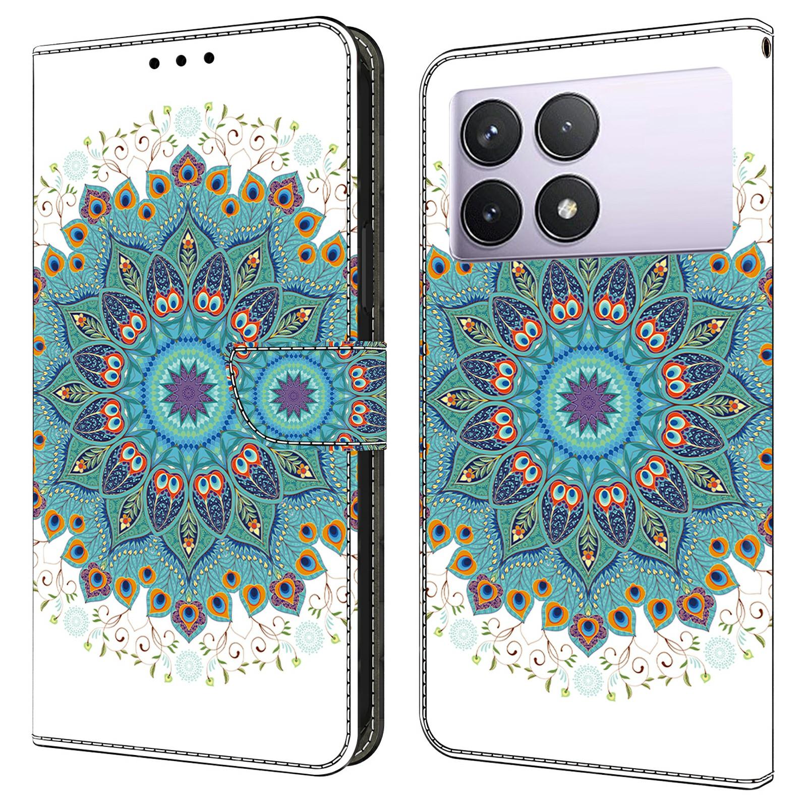 

Для Xiaomi Redmi Note 13 Pro 4G Чехол С Принтом Противоударный Кожаный Чехол-Книжка Кошелек Чехол для Телефона Peacock