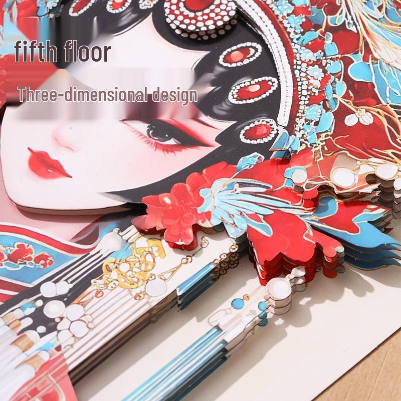 Xiangzaowu 3D Peking Opera Photo Frame: Chinese-Style Decorative Paper Sculpture DIY Art
