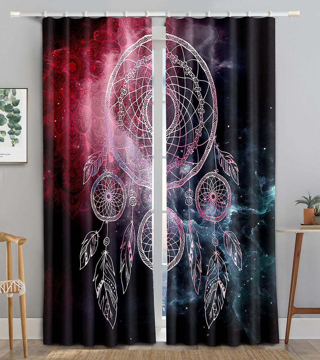 

Готовые Роскошные Ловцы Снов Тонкие Оконные Шторы Для Детской Спальни Гостиной Ванной Комнаты Кухни Двери Прихожей Дома2 Штуки В Продаже W50 X H130(CM)X2&Grommet Top