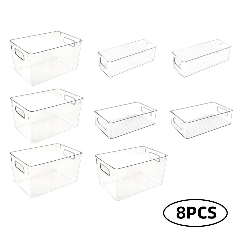 

8 шт. органайзер для холодильника 4 л 2 м 2 S набор органайзеров для холодильника без бисфенола А с ручкой из ПЭТ