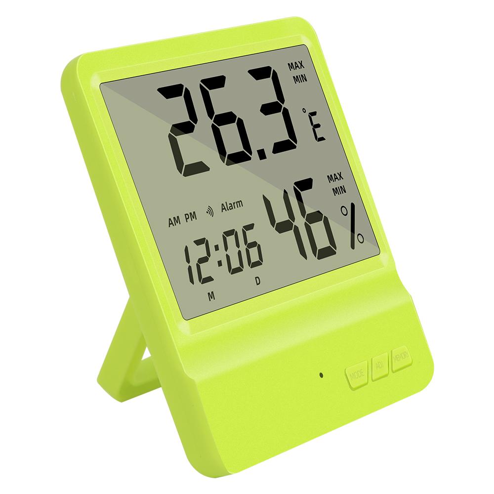 

Многофункциональный измеритель температуры и влажности с ЖК-дисплеем, электронные часы с термометром и гигрометром для домашнего интерьера жёлтый