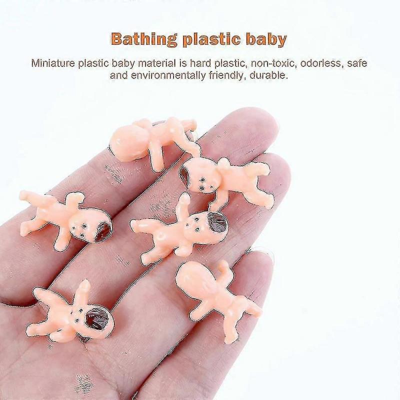 60 Pcs Mini Plastic Babies Kids Bath Toy Tiny Figurine Baby Shower Bathing Doll Bulk For Party Favor