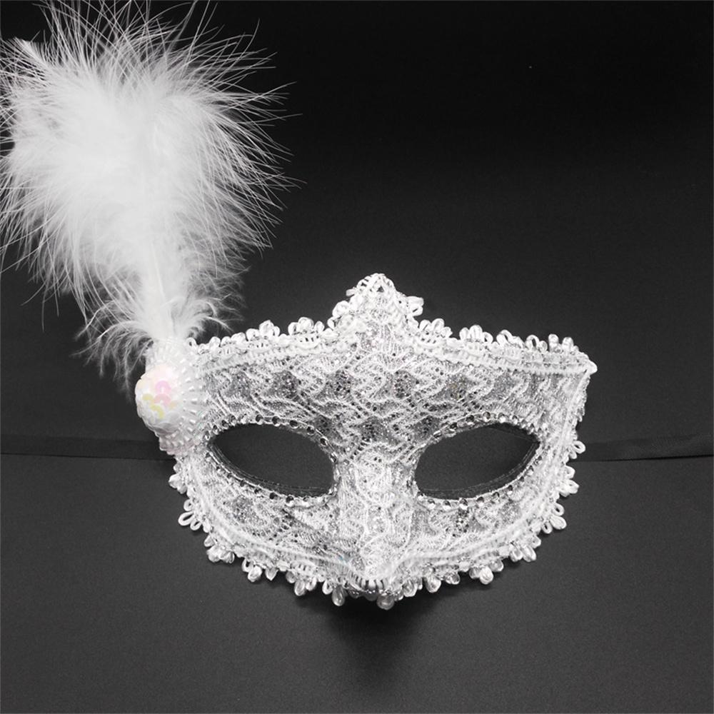 Sexy Masquerade Mask Feather Lace Decoration Cosplay Party Princess Ball Mardi Gras Half Mask Dress Decoration Charming Sexy