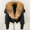 OFTBUY Down Jacket Women 2024 New Winter Natural Real Raccoon Fox Fur Collar Short White Duck Down Coat Thick Warm Casual Outerwear
