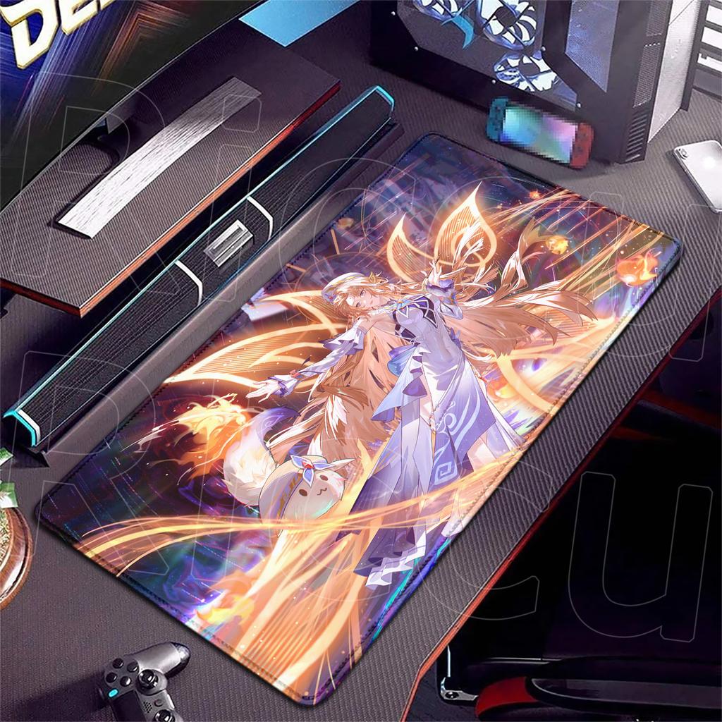 Anime Mousepad Large Genshin Impact Nicole Reeyn XXL Office Mats PC Accessorie Keyboard HD Mouse Pad Game Rubber Expand Desk Mat
