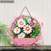 Daisy Pink Wooden Sign for Garden Decor - Charming Decorative Plaque for Home, Office, Yard, Porch Decor