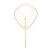 Temperament Light Luxury Metal Flower Chain Long Necklace, Ethnic Style Sun Flower Boots Pendant Necklace