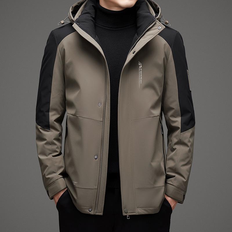 

Новая мужская куртка-пуховик на осень и зиму, теплая и утепленная куртка-пуховик с капюшоном 4XL