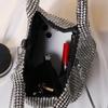New Handmade Rhinestone Bucket Evening Bag Women Chain Crossbody Top Handle Vest Purse For Wedding Banquet Party