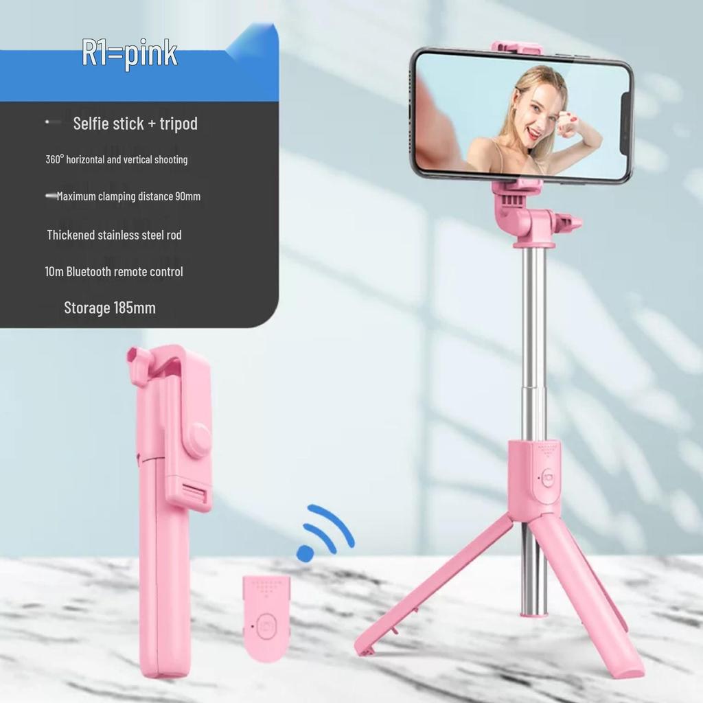 R1 Mobile Phone Bluetooth Selfie Stick Tripod - Extendable, Floor-Standing & Desktop Stand