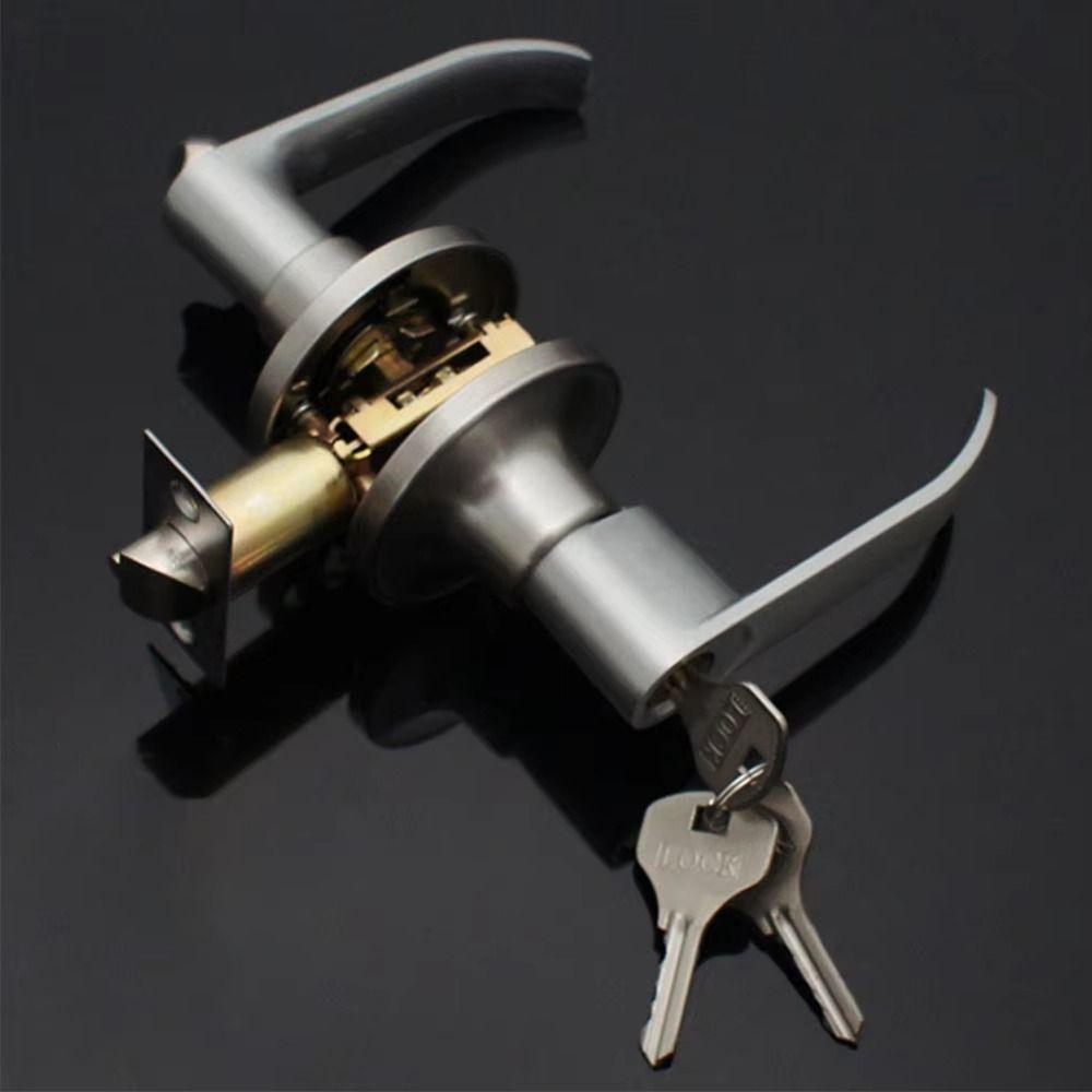 Stainless Steel Bedroom Handle Knob Universal Door Knob Replacement Three-bar Handle Lock Room