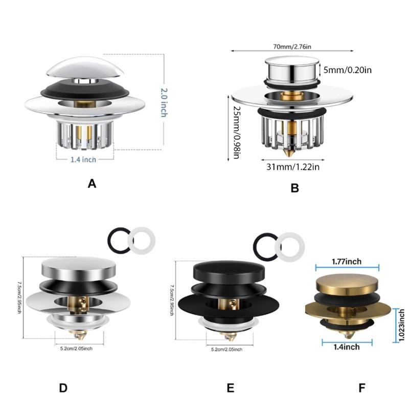 Shock Absorbing Bathtubs Drain Plug Innovative Spring Loading Mechanism Strong Metal Bathtubs Drain for Bathroom Use