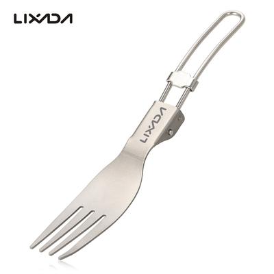 Lixada Titan-Klappgabel, ultraleicht, für den Außenbereich, tragbar, Abendessen, Obstgabel, Besteck, Geschirr für Camping, Rucksackreisen