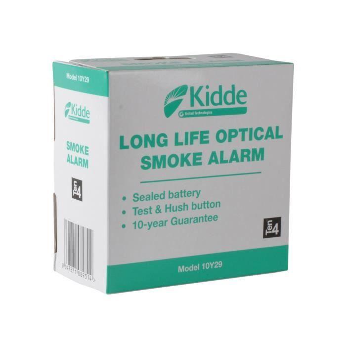 Détecteur de fumée - KIDDE - 10Y29 - Batterie scellée - Optique - 10 ans de durée de vie