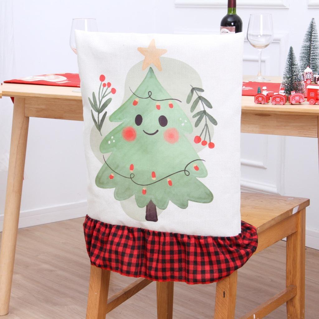 Christmas Decorative Chair Cover Non Woven Christmas Chair Cover Gnome Pattern Chair Cover Festive For Standard Size Dining Home