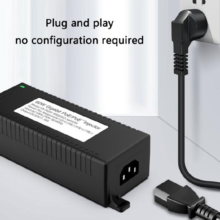Durability POE Power Injector For Security Cameras Wireless APs Devices Easy Setups ABS Materials Reliable Performances
