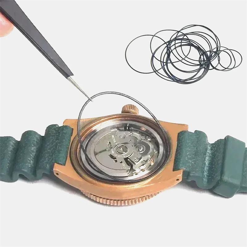 180 Stück Uhrenreparaturwerkzeuge O-Ring 0,5 mm & 0,6 mm Uhrengehäuseboden Gummi Dichtung Uhren Professionelle Reparaturwerkzeuge Zubehör