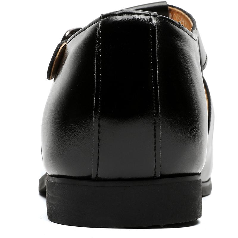 Summer Casual Flat Shoes Men High Quality Leather Sandals Buckle Solid Color Weave Breathable Vintage Men Gladiator Sandals