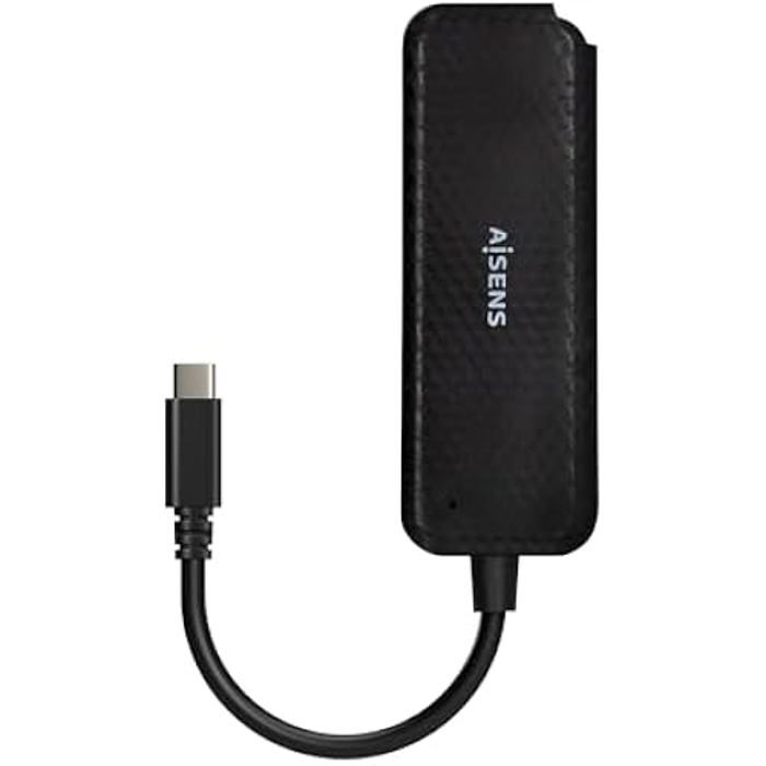 AISENS - A109-0715 - USB 3.1 USB-C Hub, USB-C/M-4XType A/H, Černý, 15 cm