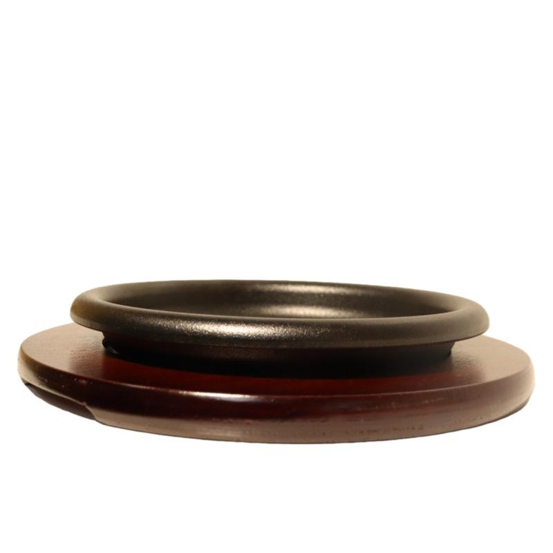 Exquisite Cast Iron Baking Pan with Wooden Board - Thickened Steak and Teppanyaki Plate for Western Dining.
