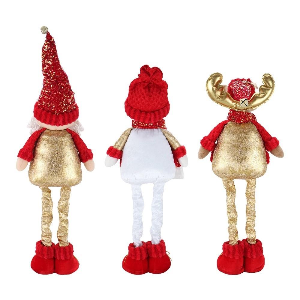 50CM Christmas Telescopic Doll Dwarf Snowman Christmas Deer Decoration Christmas Reindeer Retro Small Size Christmas Ornament