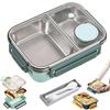 Boîte à lunch, Boîte à lunch portable en acier inoxydable, Avec vaisselle et compartiments séparés