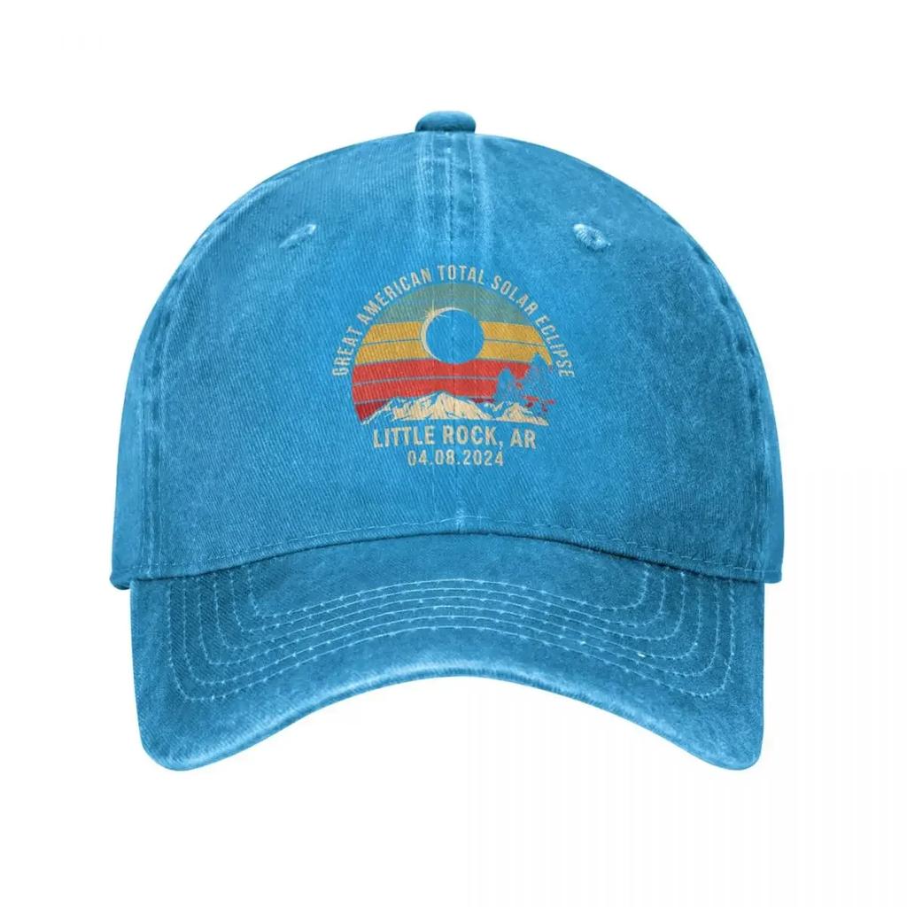 Casual Little Rock Total Solar Eclipse 2024 Baseball Caps Unisex Style Distressed Washed Headwear Outdoor Summer Caps Hat