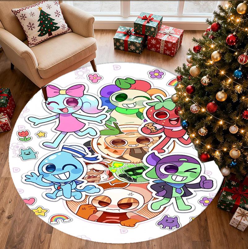 Dandy's World Pattern Round Rug, Indoor/Outdoor Mat, for Picnic, Gameroom, Bedroom, Office, Living Room, Home Decor Carpet, Birthday Gift