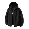 Men's And Women's Solid-color Casual Thickened Fleece Warm Jacket, Men's Hooded Fleece Zipper Sweatshirt Jacket