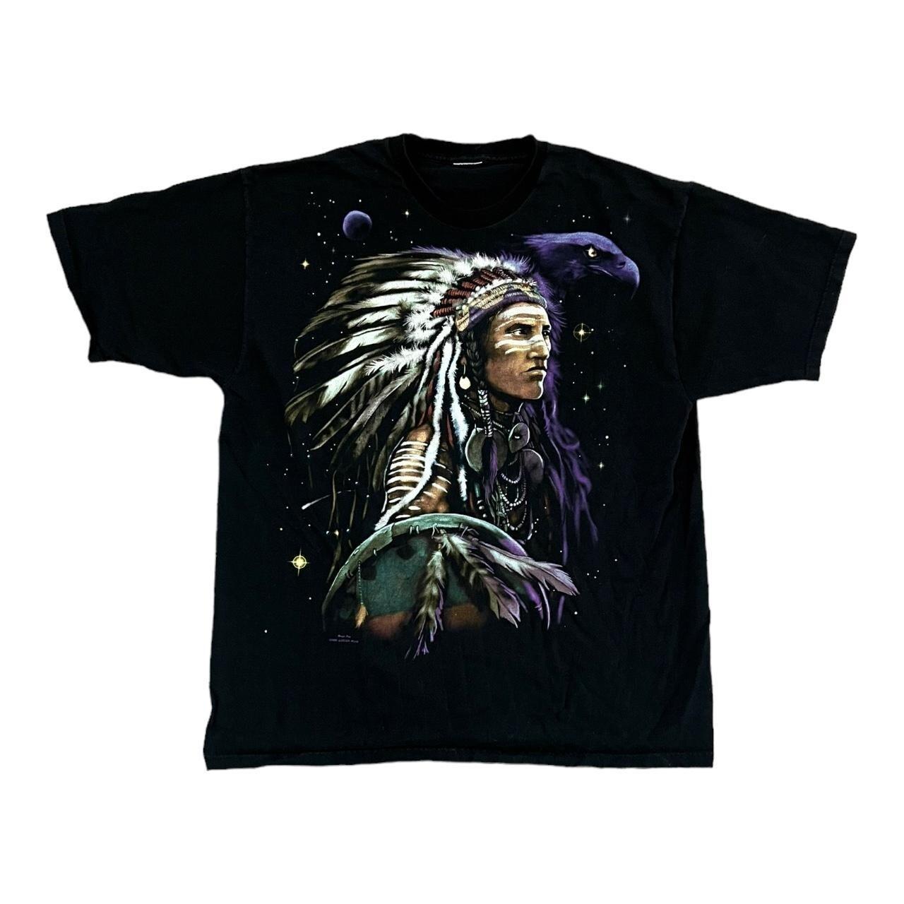 Vintage 1999 Liquid Blue Native American T Shirt M