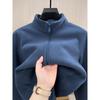 Men's Fleece Zip-Up Cardigan – High Neck, Warm & Thick for Autumn/Winter