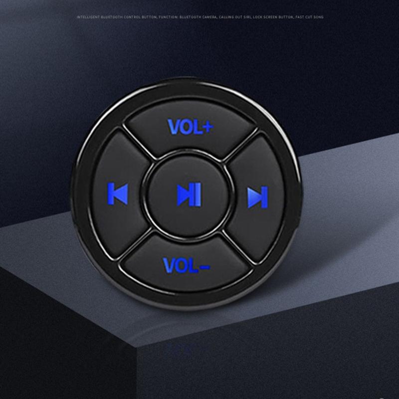 Universal Wireless Multimedia Button Bluetooth-compatible Remote for IOS Android Phone Car Motorcycle with Mount Bracket