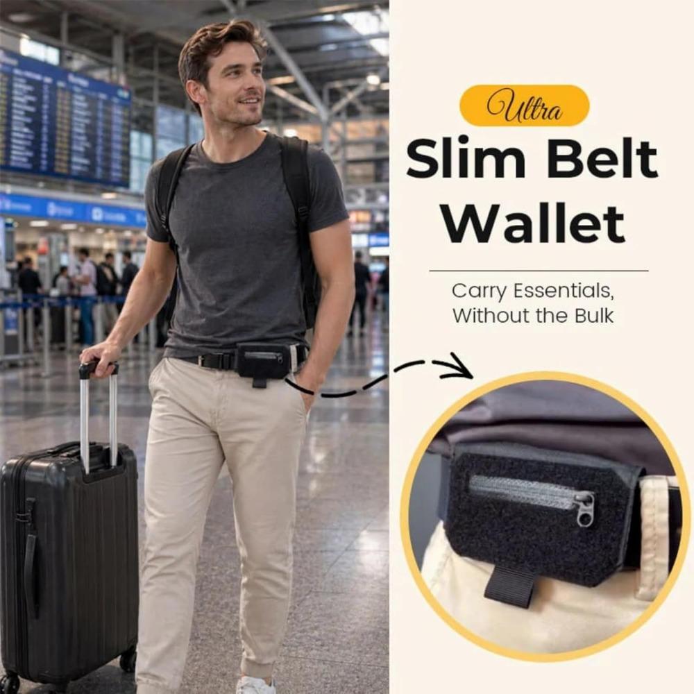 İnce Kemer Cüzdanı, Hızlı Erişim Cüzdanı, Ultra İnce Taktiksel Bel Çantası, Erkekler İçin Gizli Mini EDC Bozuk Para Cüzdanı (2 ADET)