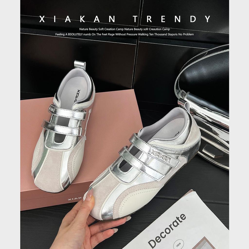 Inner Height Increase 6cm Velcro Hollow Sports Mary Jane Shoes Women's 2025 Spring and Autumn Versatile Casual Moral Training Shoes Tide