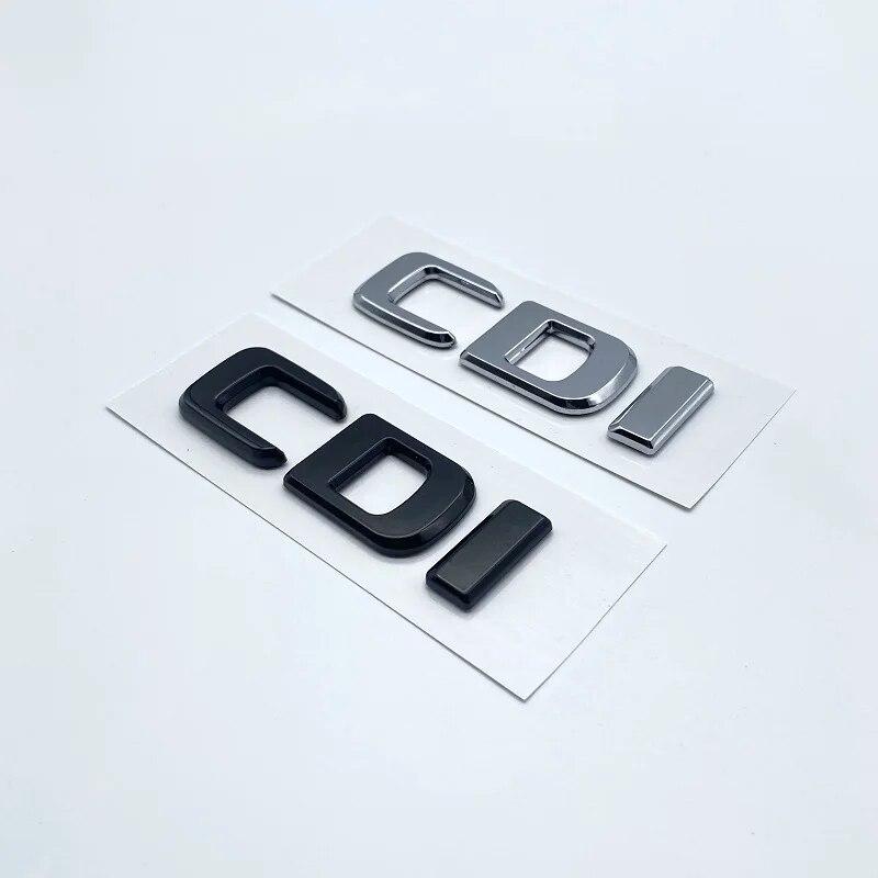 Buchstaben-Emblem für Mercedes Benz CDI CGI TDI 4Matic, Auto-Styling, Kofferraum-Typenschild, Logo-Aufkleber, flache Schriftarten, silberfarben, glänzend, Schwarz