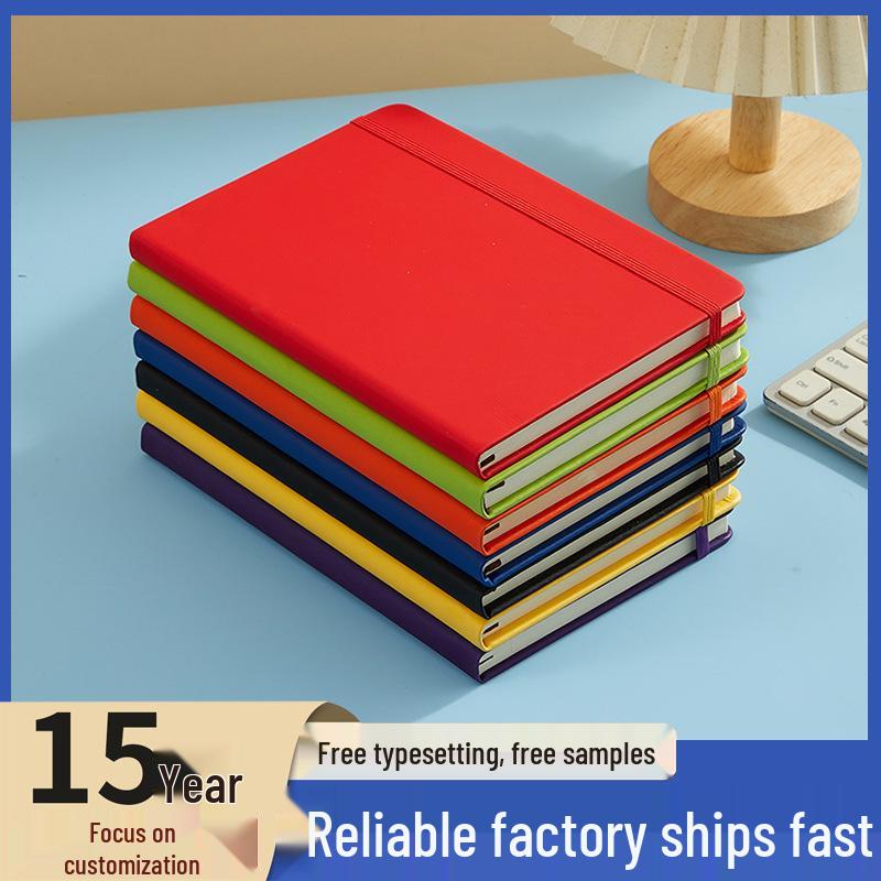A5 Solid Color PU Leather Lace-Up Notebook with Custom Logo Option.
