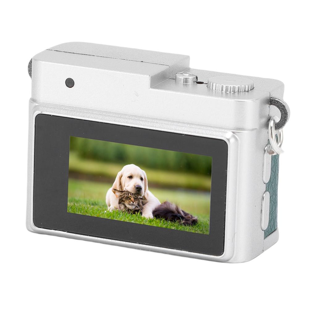 Small Retro Digital Camera 1080P FHD 0.96 Inch Color Screen Keychain Camera with Flash Light 4 Filters for Travel