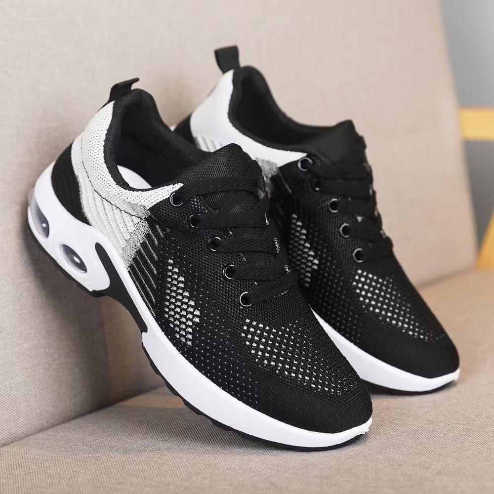 Spring and summer new mesh breathable sports shoes women's casual shock-absorbing air cushion shoes platform travel shoes