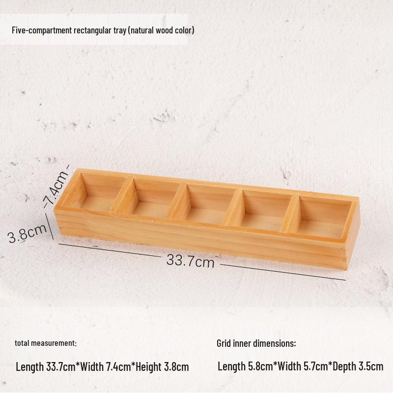 Wooden Desktop Storage Box: Raw Wood Tray & Cosmetics Lipstick Organizer