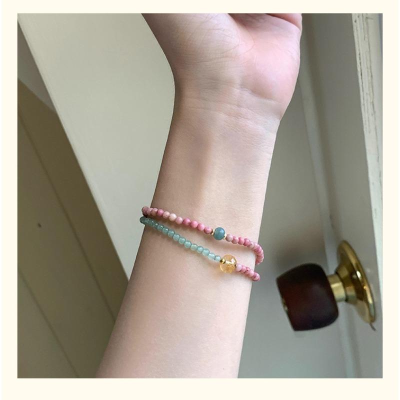 High End Light Luxury Natural Stone Handmade Beaded Bracelet Chinese Style Womens Hand Jewelry