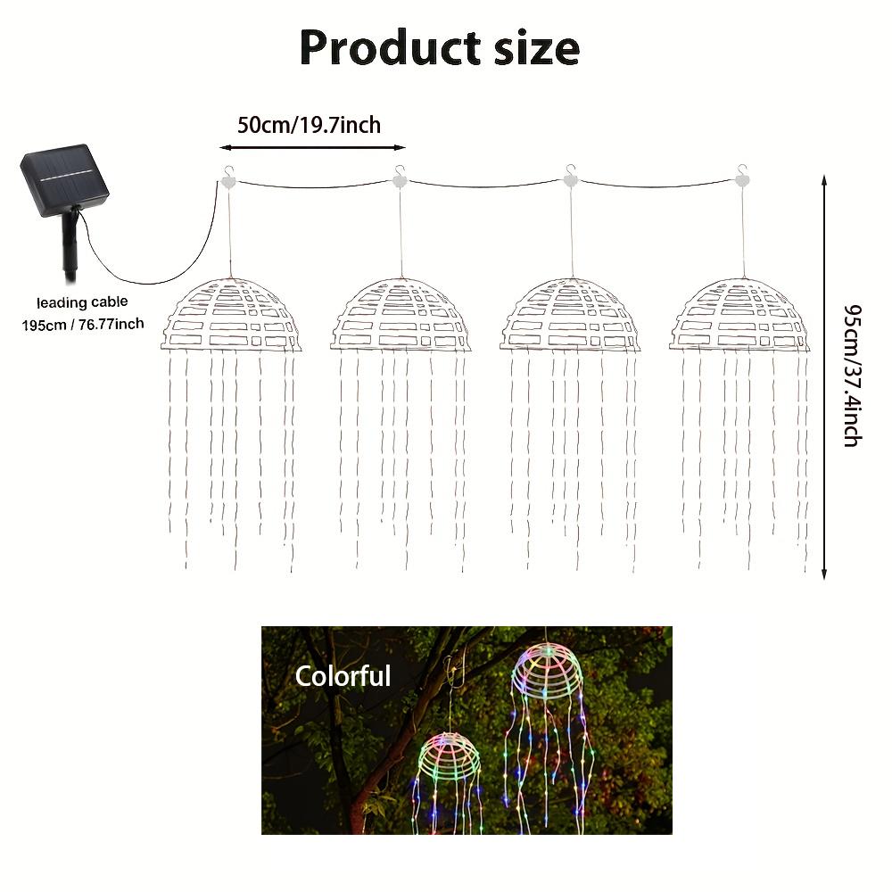 

4pcs/Set Solar Jellyfish Lights Outdoor Garden Decor 256LED Hanging String Light Waterproof Swings with Wind Path Patio Lighting